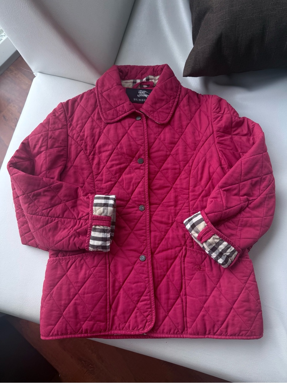 Burberry vest jacket 8T lightly fleeced red
